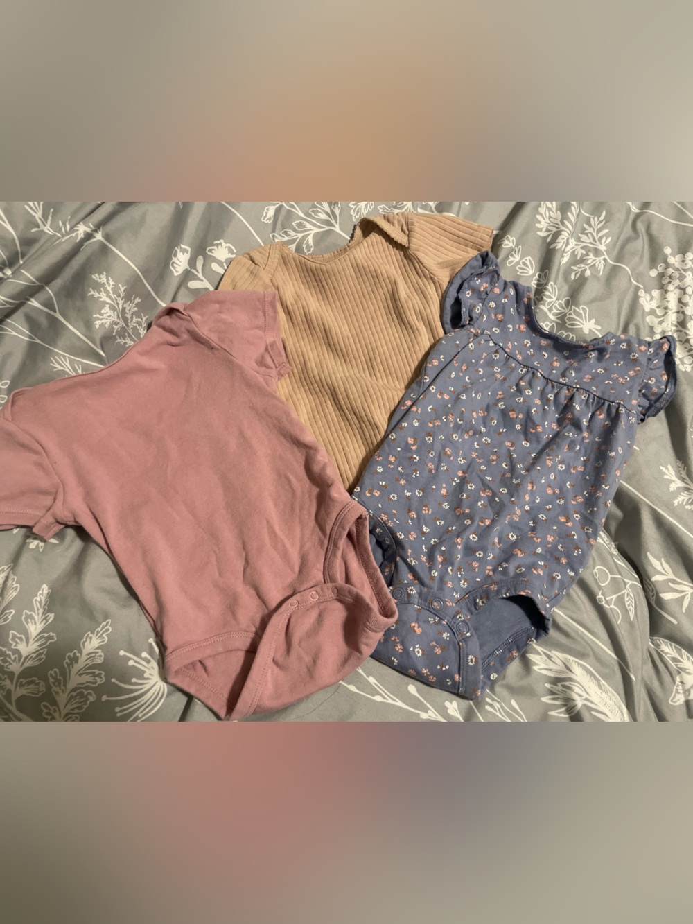 Bundle of Three - Baby Girl Bodysuits 12M